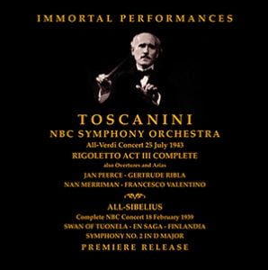 Toscanini All Verdi All Sibelius NBC, Album Cover