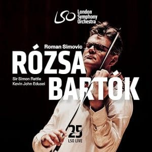 Album Cover for Roman Simovic plays Rosa and Bartok Violin Concertos
