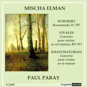 Album Cover for Mischa Elman Detroit Concert